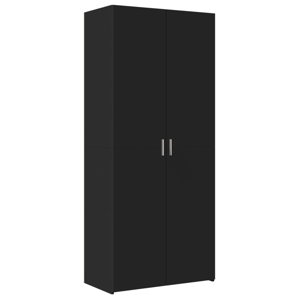 Highboard Svart 80X42,5X185 Cm Konstruert Tre