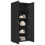 Highboard Svart 80X42,5X185 Cm Konstruert Tre