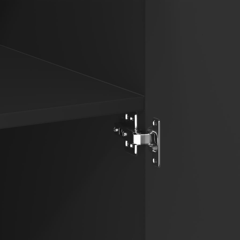 Highboard Svart 80X42,5X185 Cm Konstruert Tre