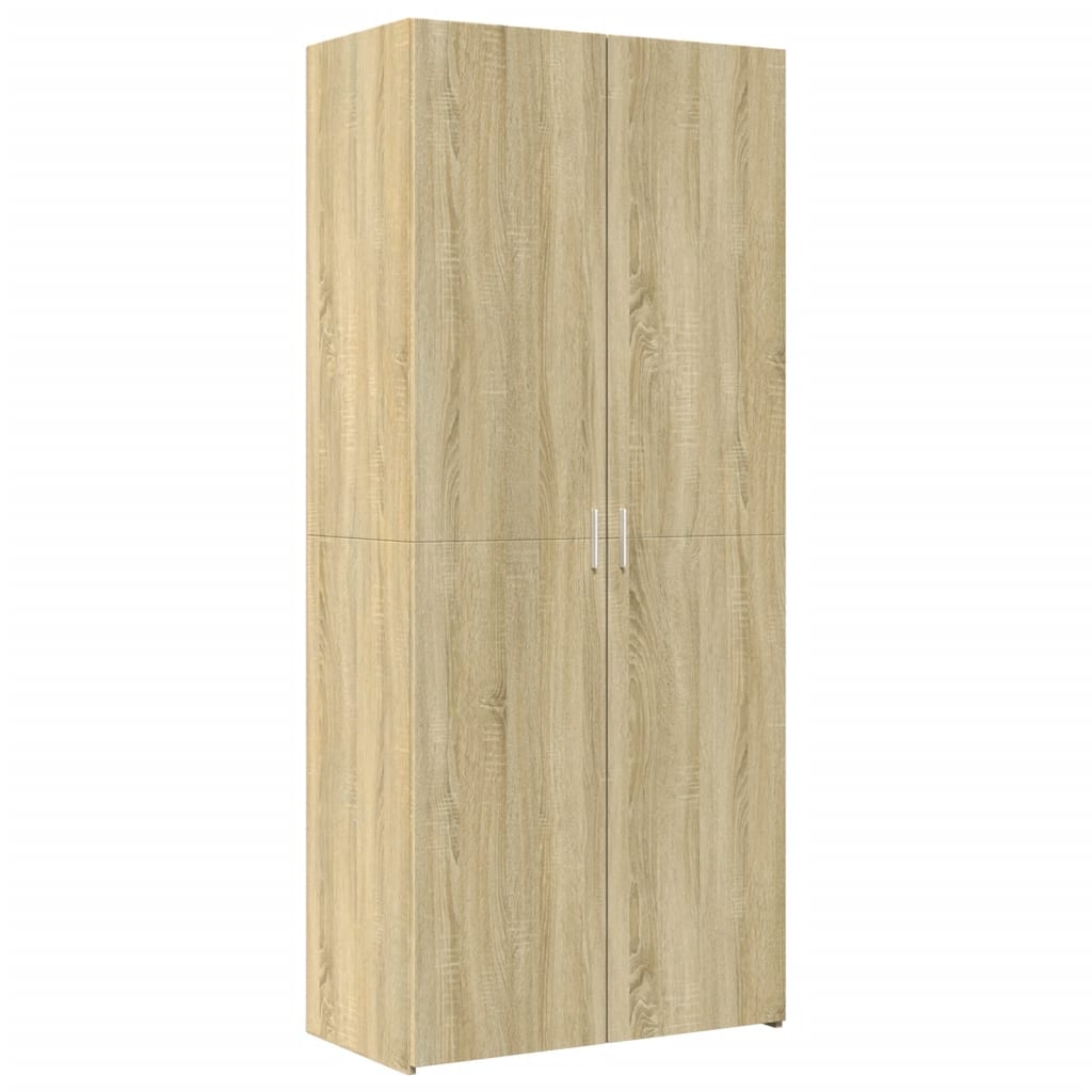 Highboard Sonoma Eik 80X42,5X185 Cm Konstruert Tre