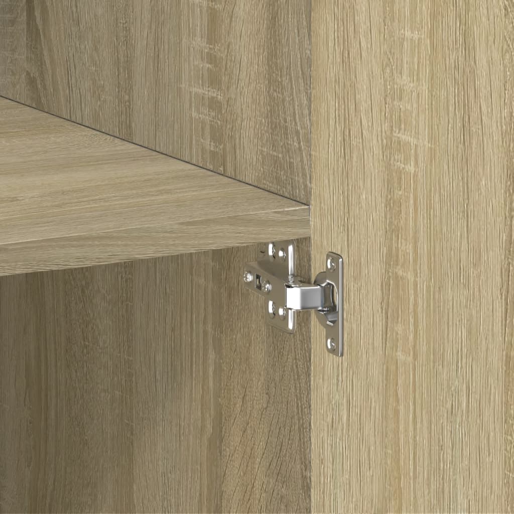 Highboard Sonoma Eik 80X42,5X185 Cm Konstruert Tre
