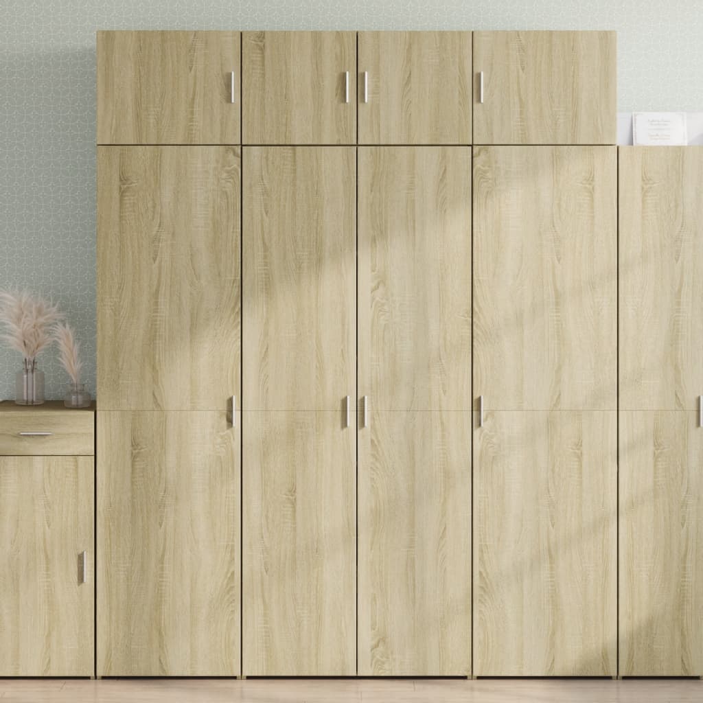 Highboard Sonoma Eik 80X42,5X185 Cm Konstruert Tre