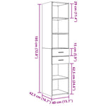Hylle Sonoma Eik 40X42,5X185 Cm Konstruert Tre