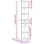 Hylle Betonggrå 40X42,5X185 Cm Konstruert Tre