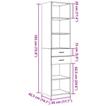 Hylle Svart 45X42,5X185 Cm Konstruert Tre