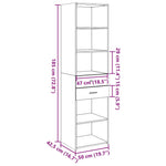 Hylle Sonoma Eik 50X42,5X185 Cm Konstruert Tre