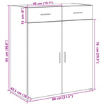 Skjenk Sonoma Eik 80X42,5X93 Cm Konstruert Tre
