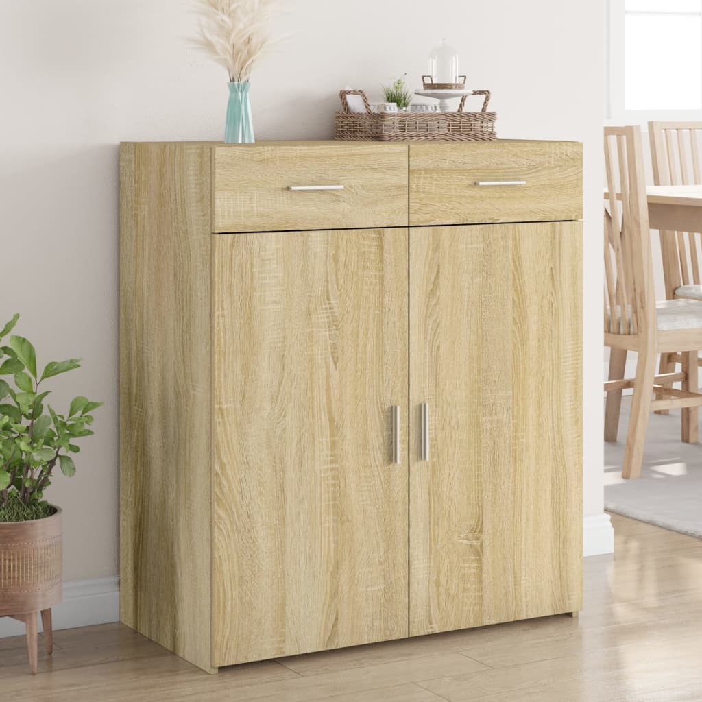 Skjenk Sonoma Eik 80X42,5X93 Cm Konstruert Tre