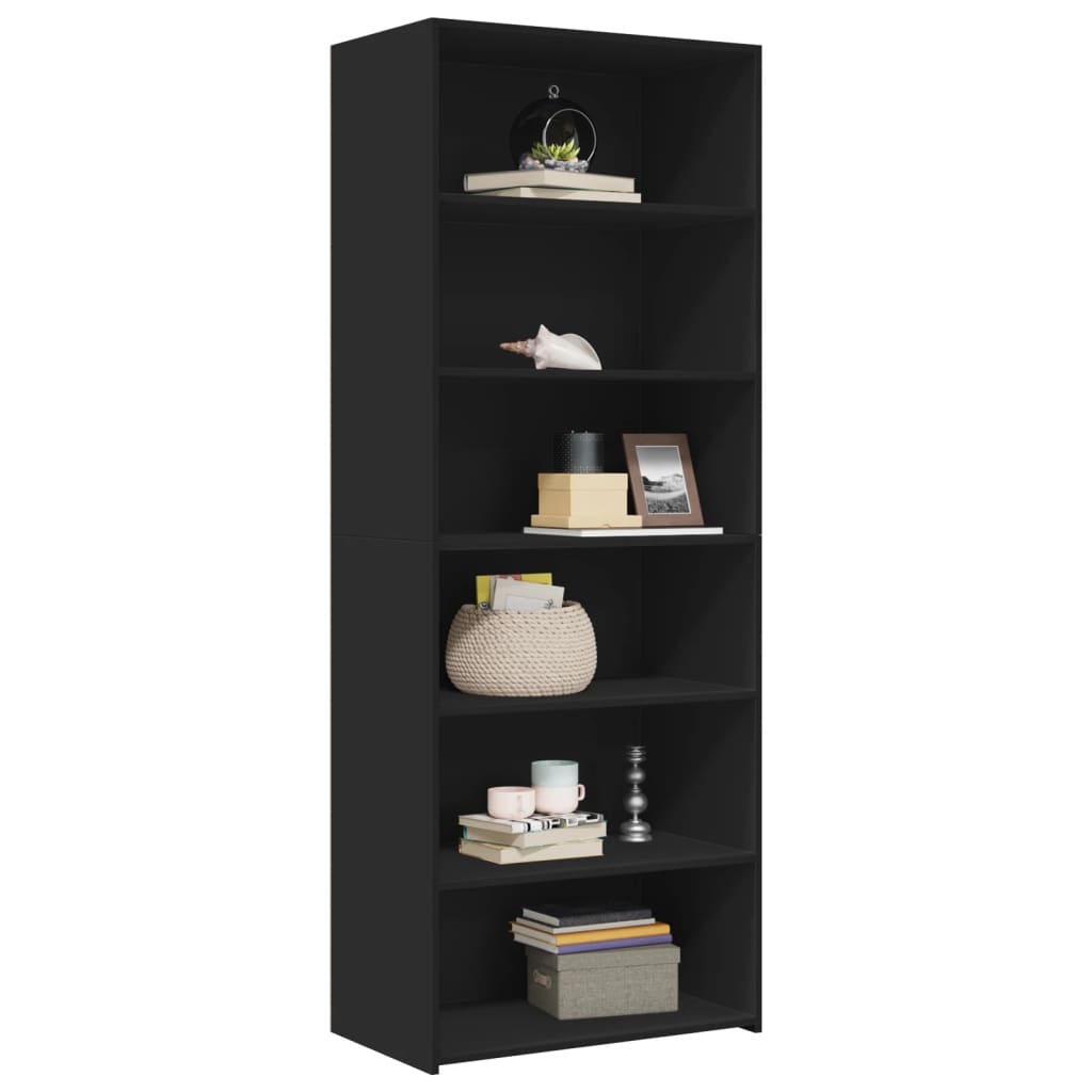Hylle Svart 70X41X185 Cm Konstruert Tre