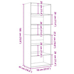 Hylle Sonoma Eik 70X41X185 Cm Konstruert Tre