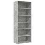 Hylle Betonggrå 70X41X185 Cm Konstruert Tre