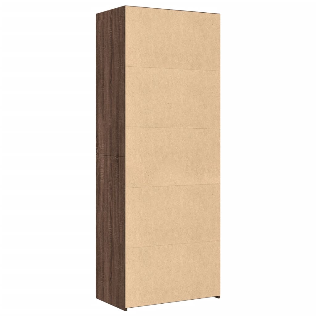 Hylle Brun Eik 70X41X185 Cm Konstruert Tre