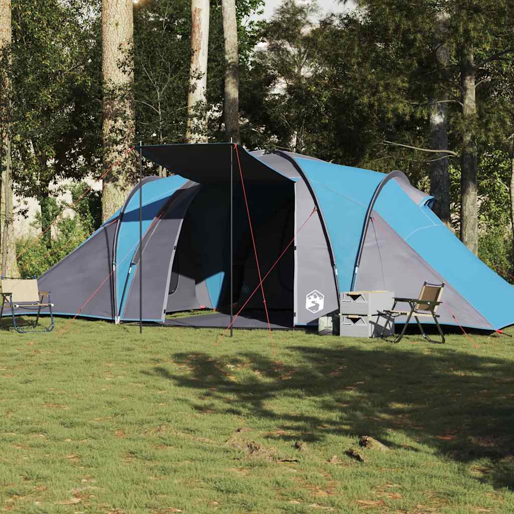 Kuppeltelt For Camping 6 Personer Blå Vanntett