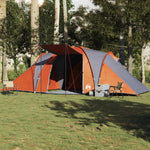 Kuppeltelt For Camping 6 Personer Grå Og Oransje Vanntett