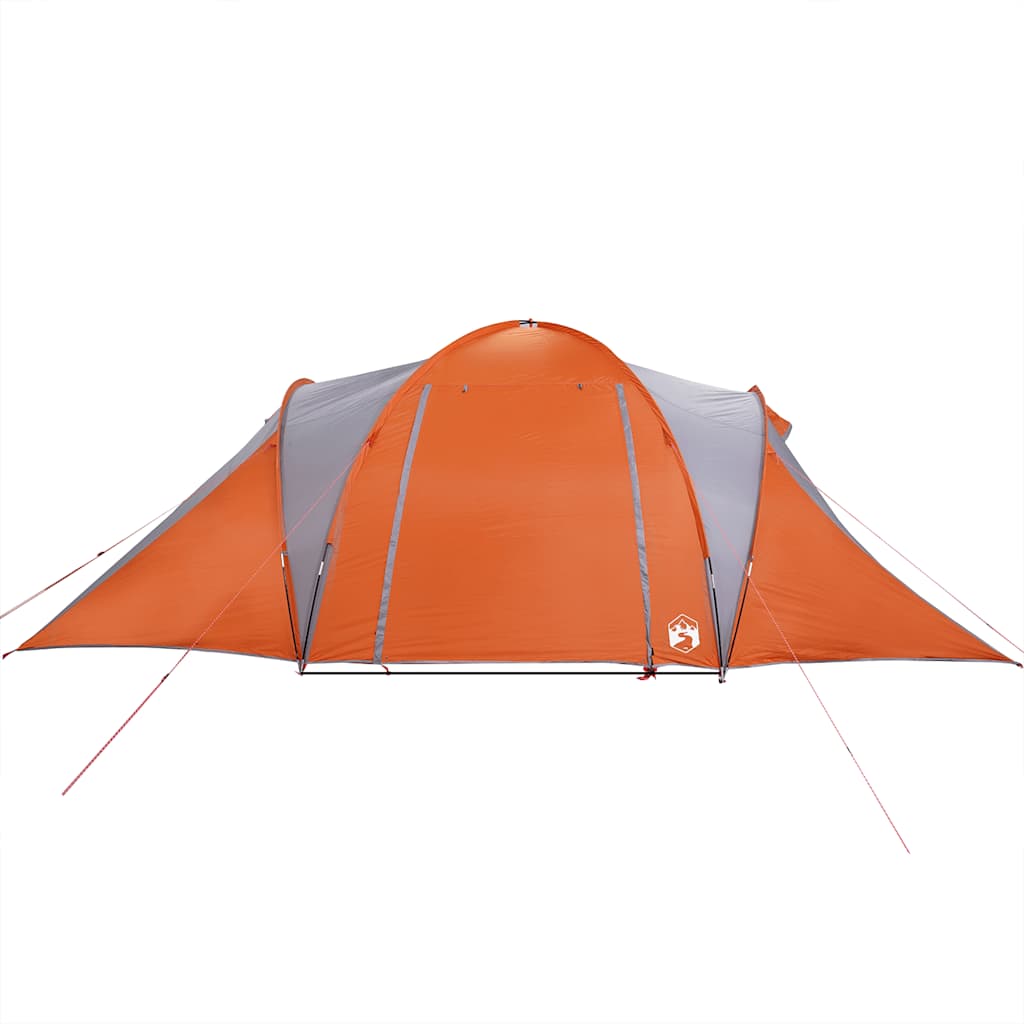 Kuppeltelt For Camping 6 Personer Grå Og Oransje Vanntett