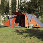 Kuppeltelt For Camping 6 Personer Grå Og Oransje Vanntett