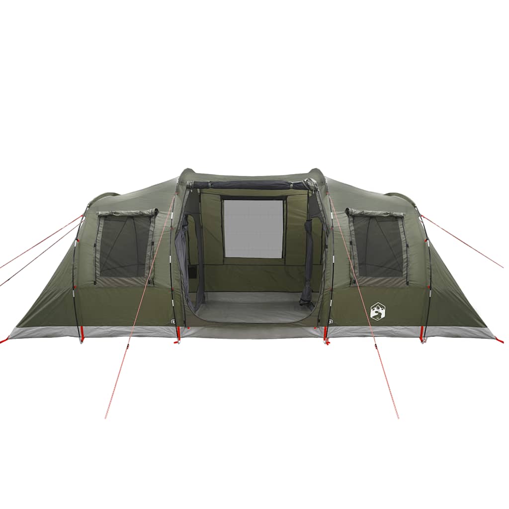 Tunneltelt For Camping 4 Personer Olivengrønn Vanntett
