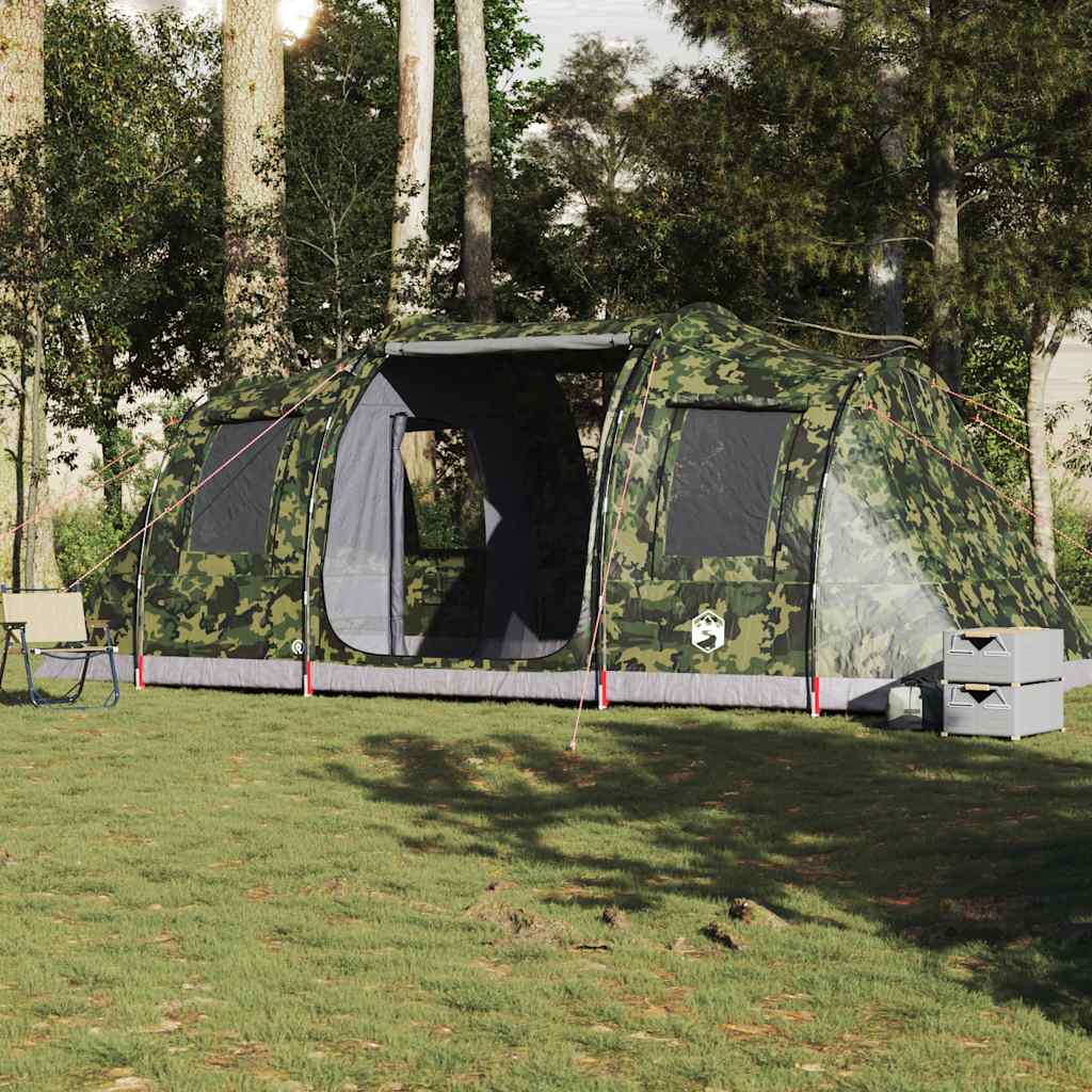 Tunneltelt For Camping 4 Personer Kamuflasje Vanntett