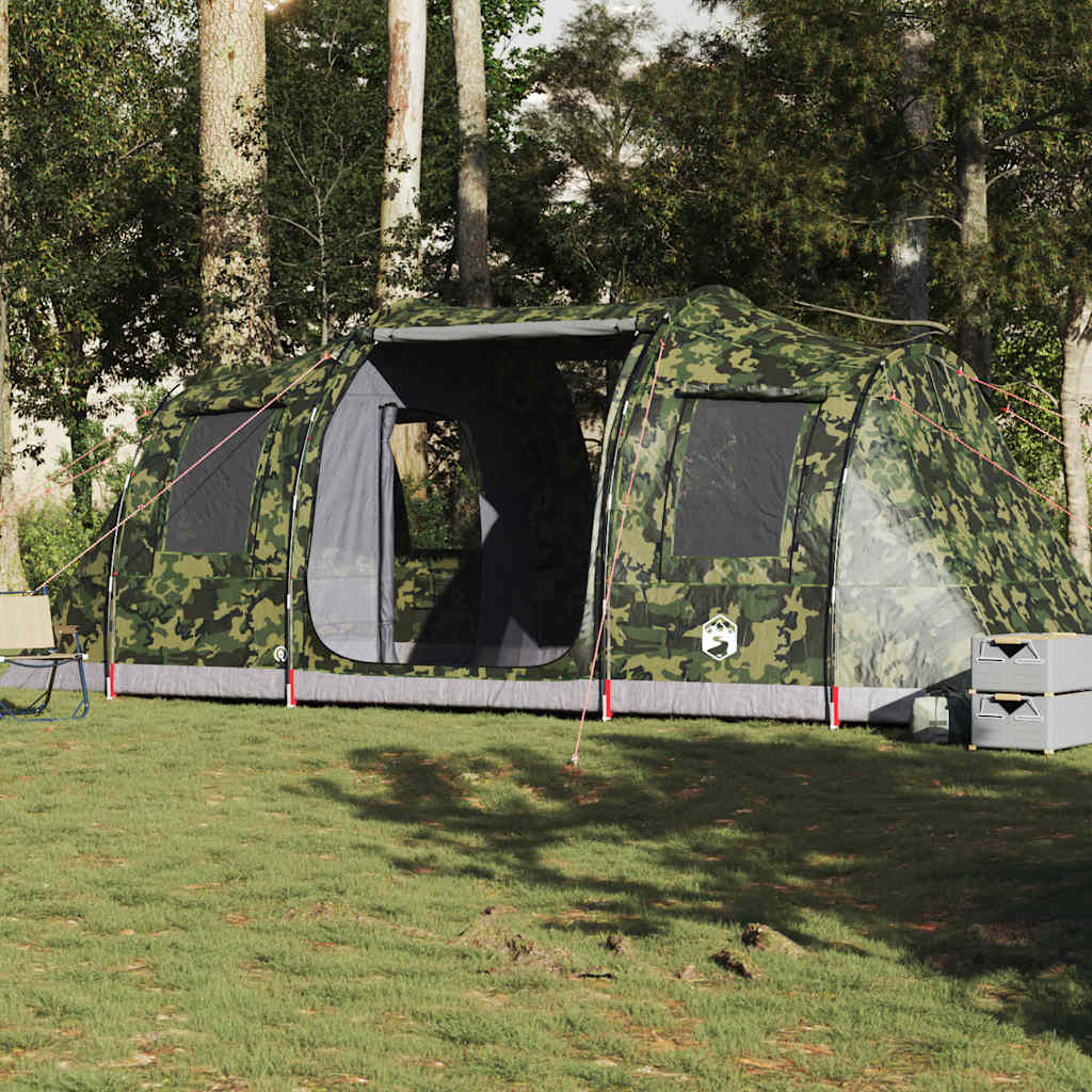 Tunneltelt For Camping 4 Personer Kamuflasje Vanntett