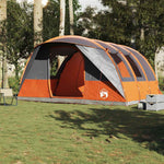 Tunneltelt For Camping 5 Personer Grå Og Oransje Vanntett
