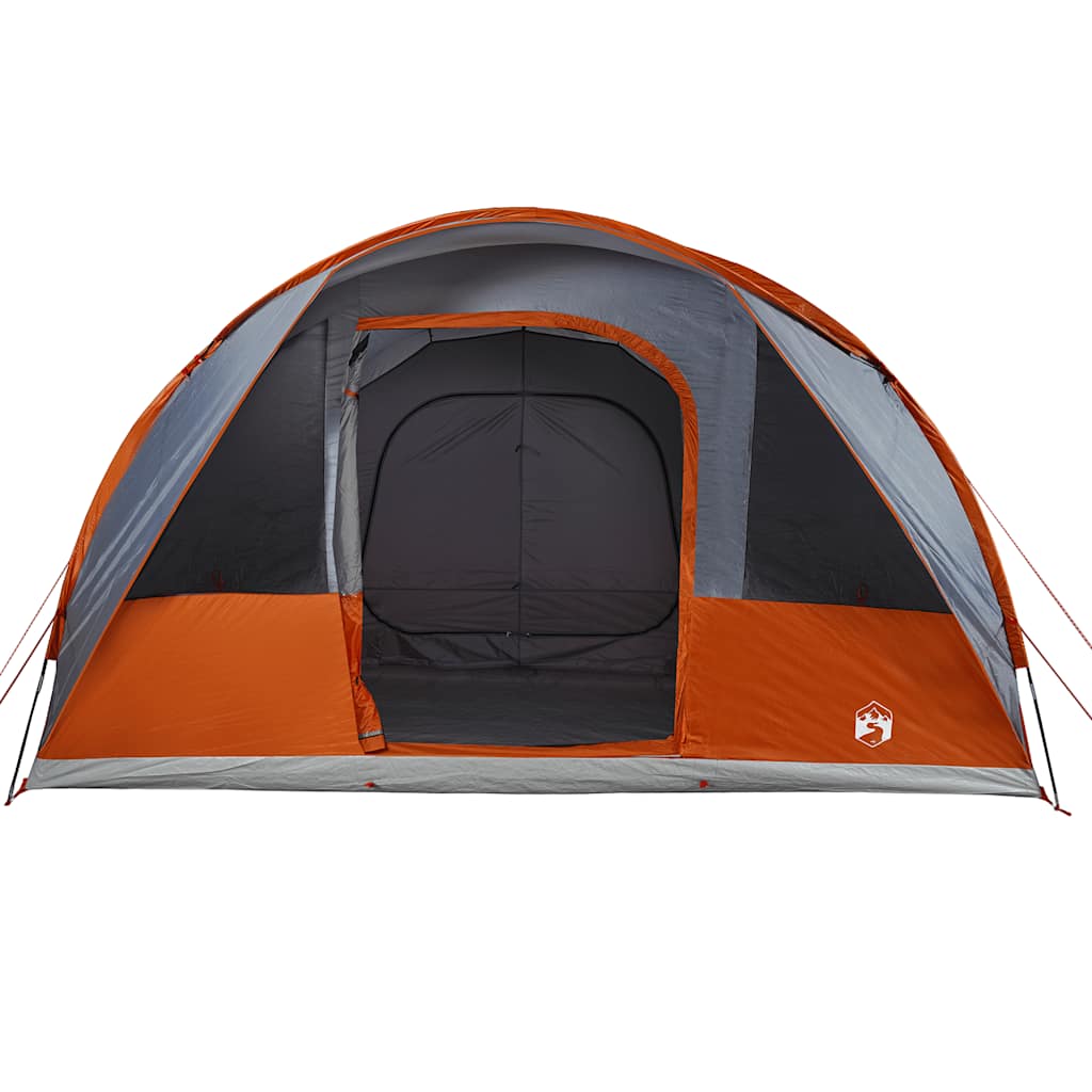 Tunneltelt For Camping 5 Personer Grå Og Oransje Vanntett