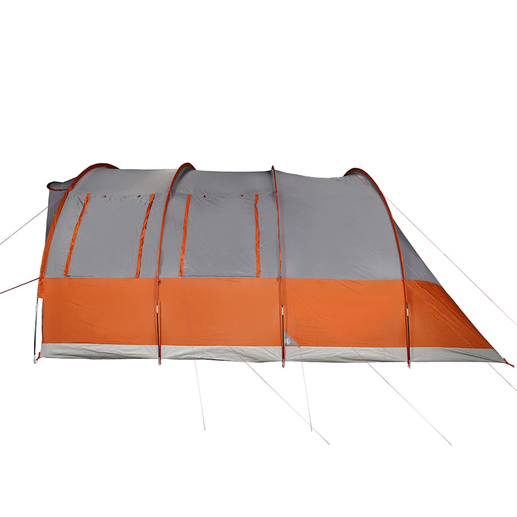 Tunneltelt For Camping 5 Personer Grå Og Oransje Vanntett