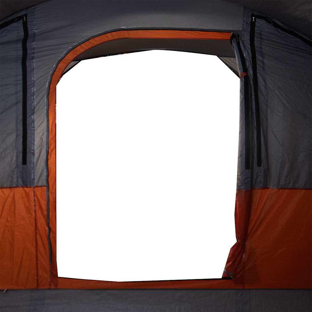 Tunneltelt For Camping 5 Personer Grå Og Oransje Vanntett