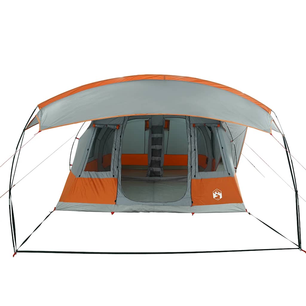 Tunneltelt For Camping 5 Personer Grå Og Oransje Vanntett