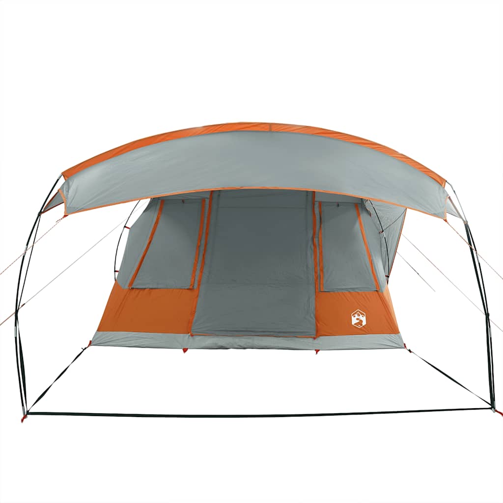Tunneltelt For Camping 5 Personer Grå Og Oransje Vanntett