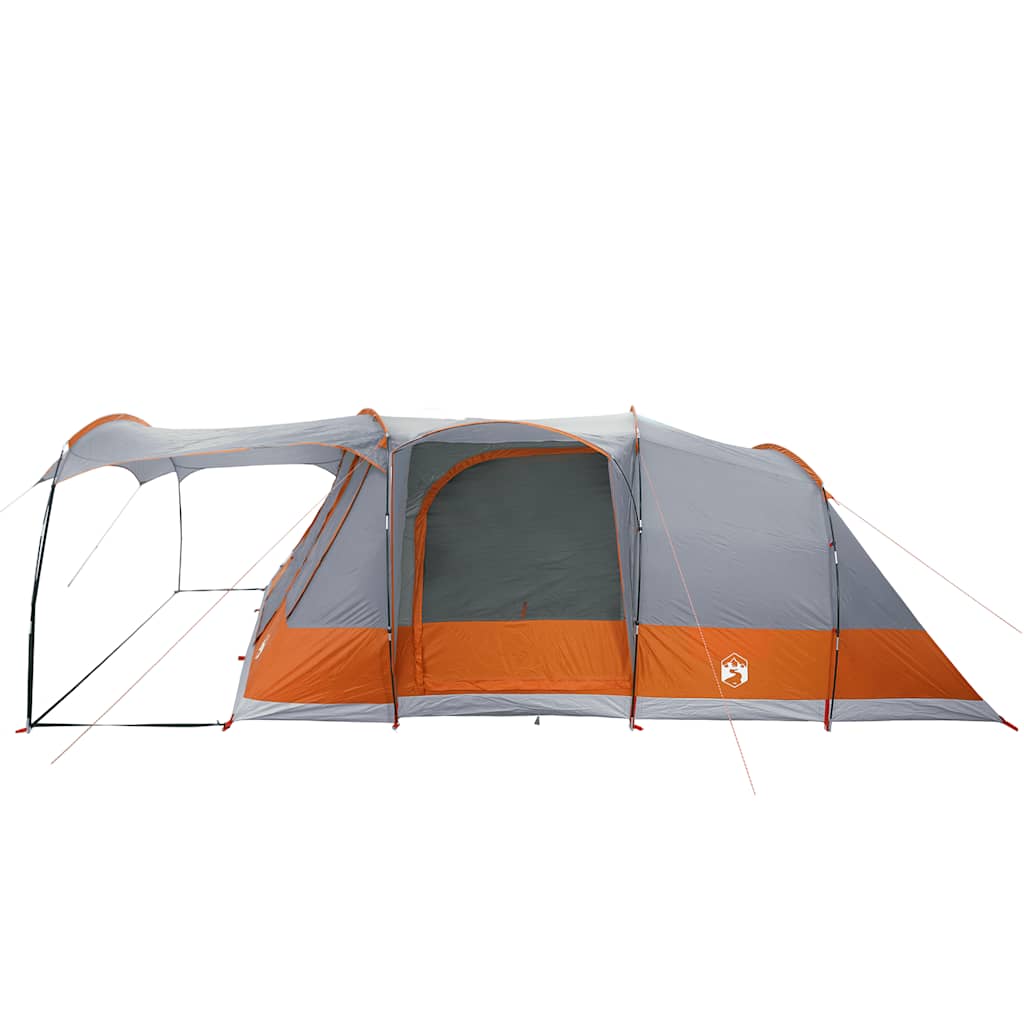 Tunneltelt For Camping 5 Personer Grå Og Oransje Vanntett