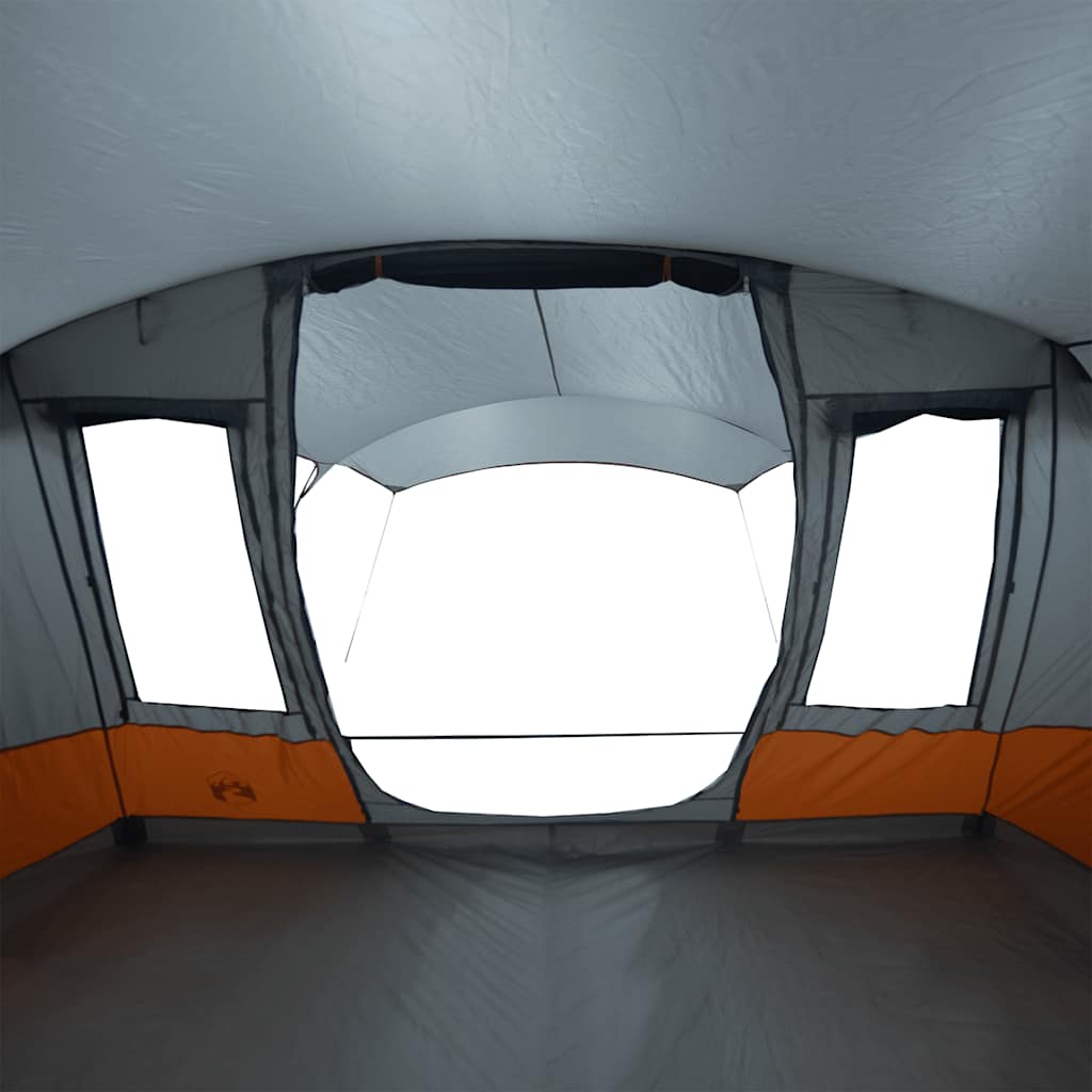 Tunneltelt For Camping 5 Personer Grå Og Oransje Vanntett