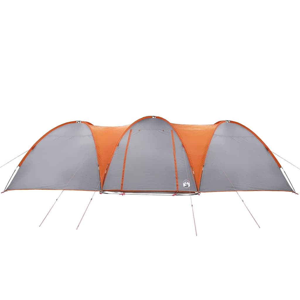Kuppeltelt For Camping 8 Personer Grå Og Oransje Vanntett