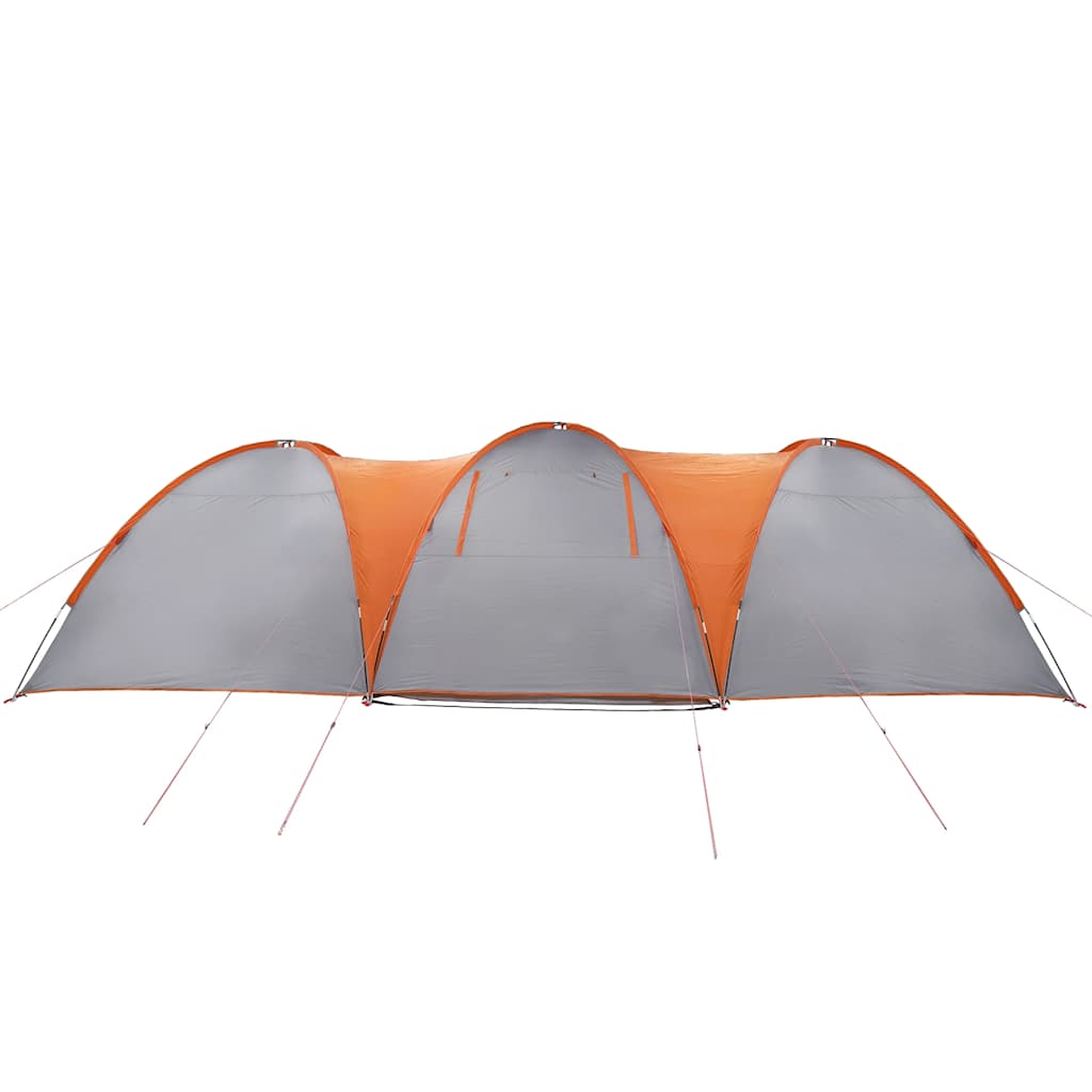 Kuppeltelt For Camping 8 Personer Grå Og Oransje Vanntett