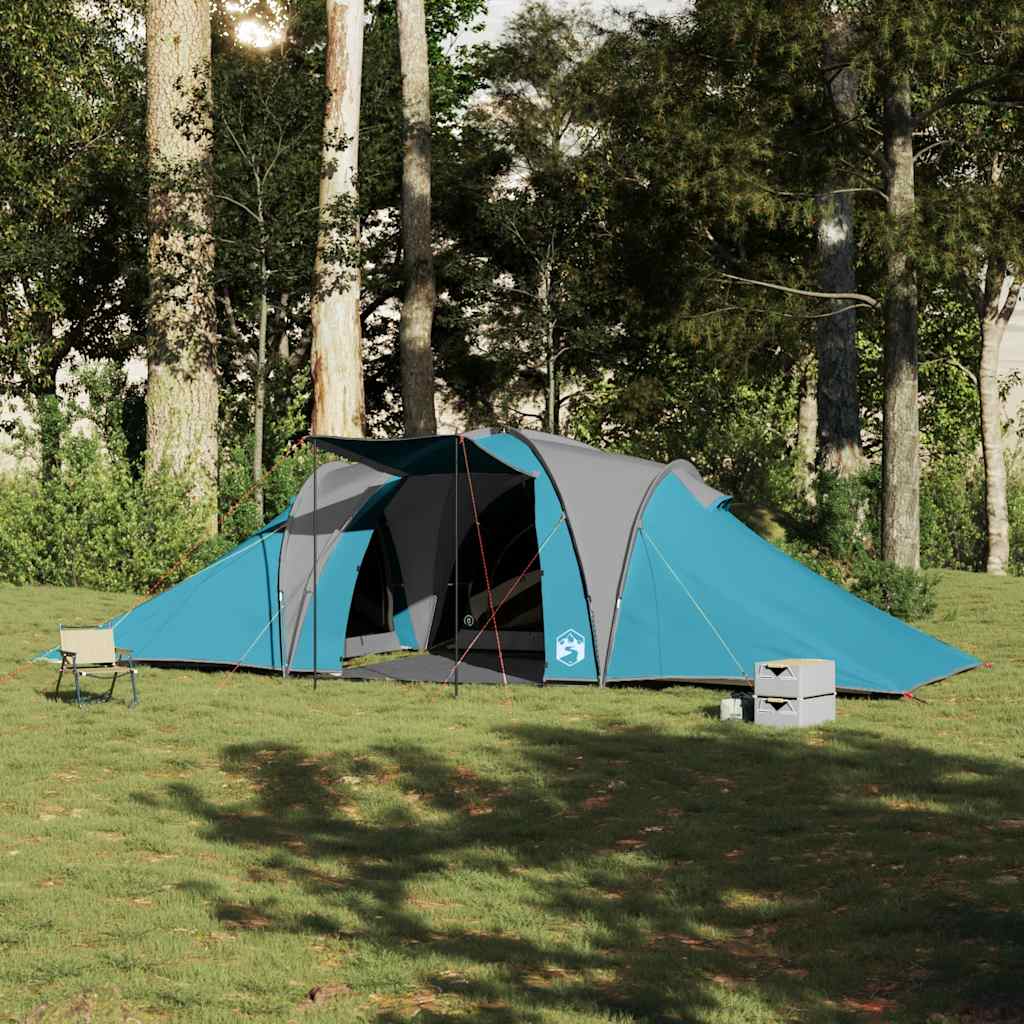 Kuppeltelt For Camping 6 Personer Blå Vanntett