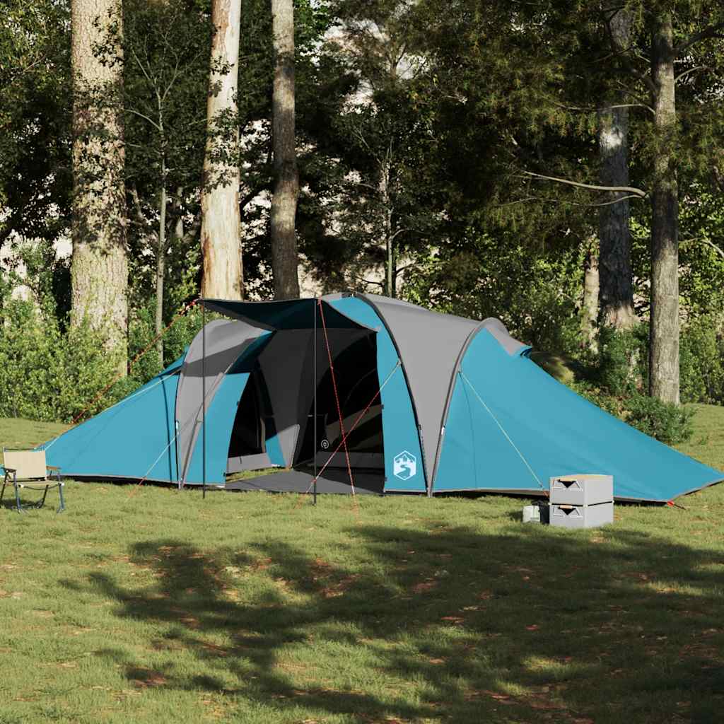 Kuppeltelt For Camping 6 Personer Blå Vanntett