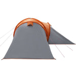 Kuppeltelt For Camping 6 Personer Grå Og Oransje Vanntett