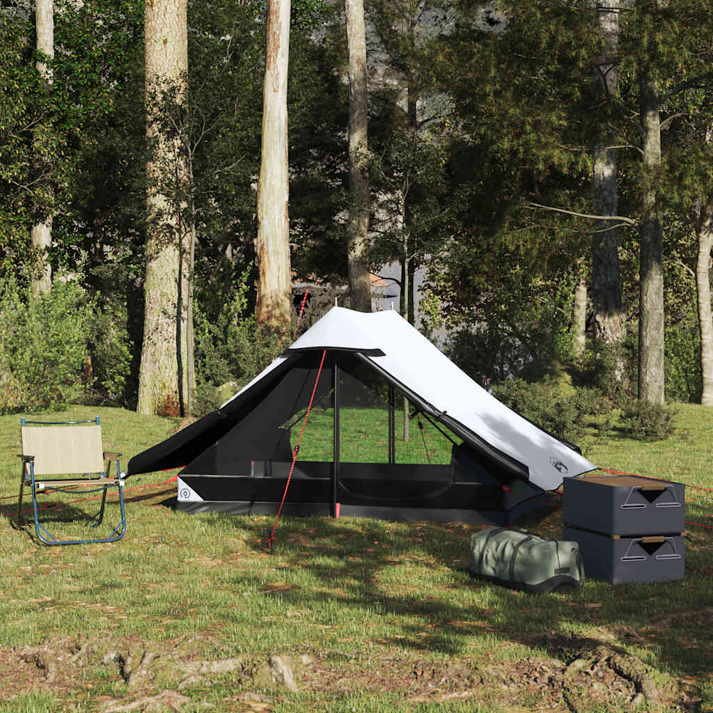 Campingtelt For 2 Personer Hvit Blendingsstoff Vanntett