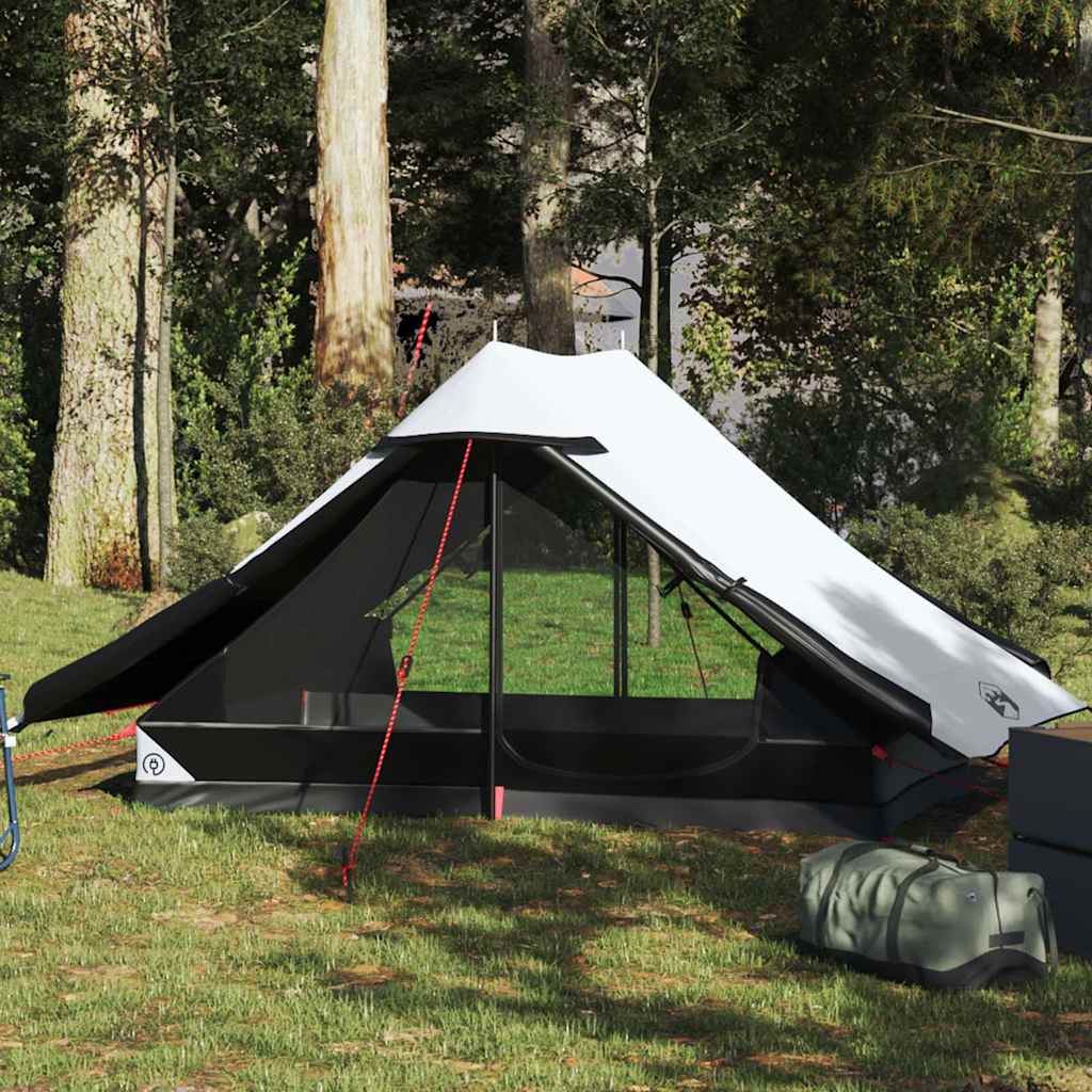 Campingtelt For 2 Personer Hvit Blendingsstoff Vanntett