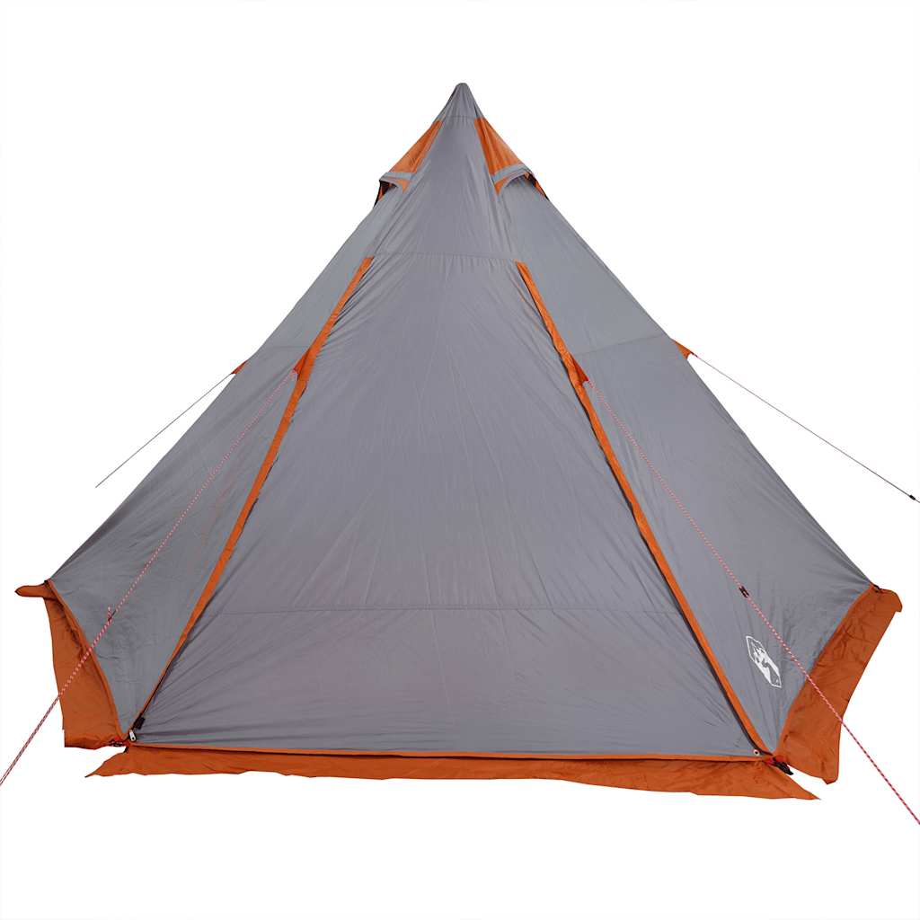 Familietelt Tipi For 6 Personer Grå Og Oransje Vanntett