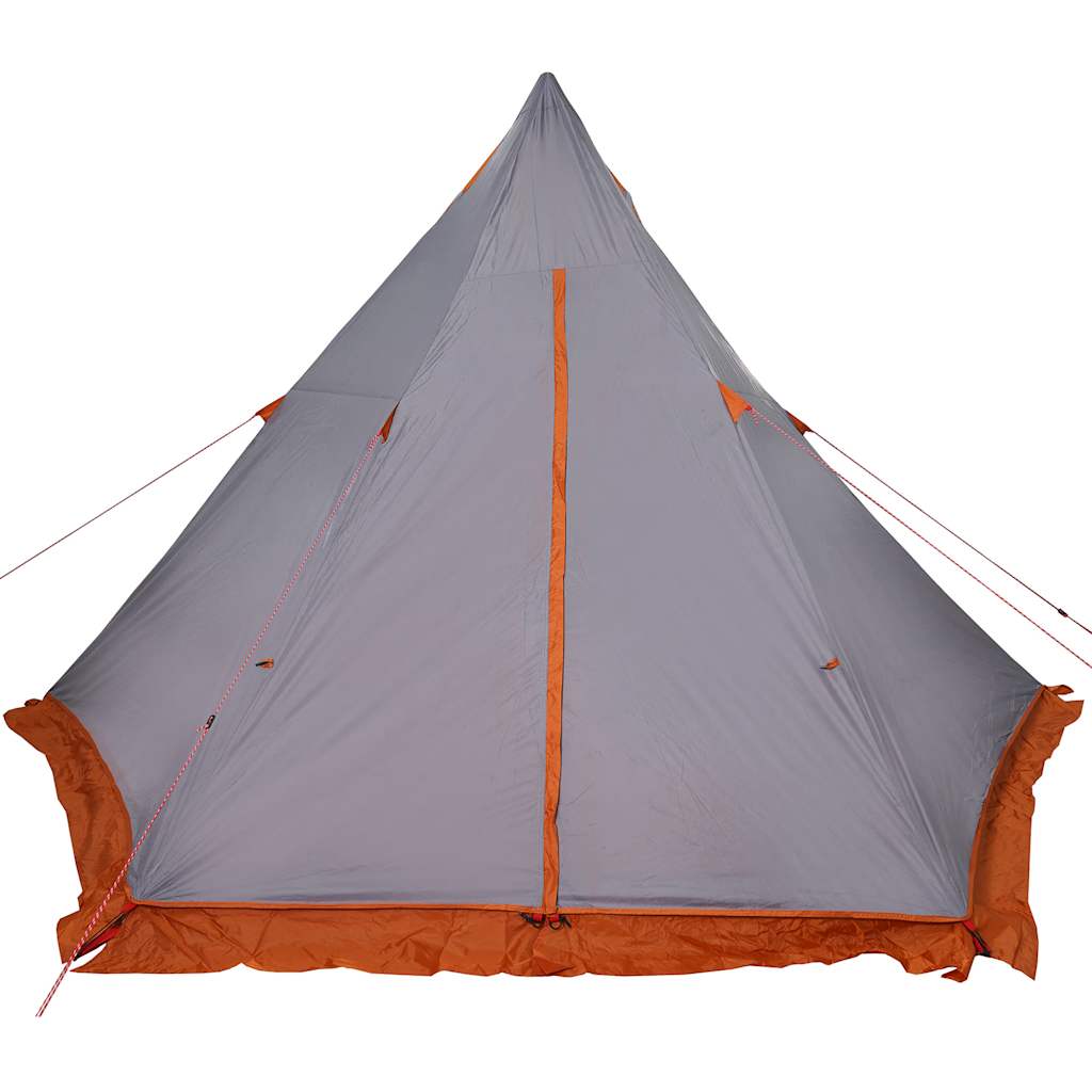 Familietelt Tipi For 6 Personer Grå Og Oransje Vanntett