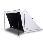 Familietelt For Camping 6 Personer Hvit Blendingsstoff Vanntett