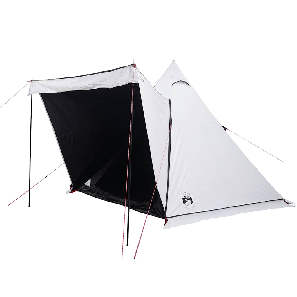 Familietelt For Camping 6 Personer Hvit Blendingsstoff Vanntett