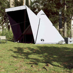 Familietelt For Camping 6 Personer Hvit Blendingsstoff Vanntett