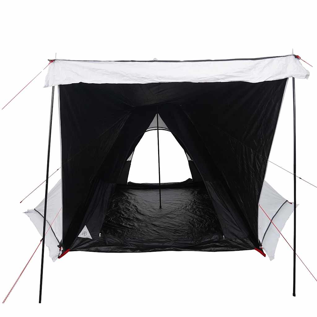 Familietelt For Camping 6 Personer Hvit Blendingsstoff Vanntett