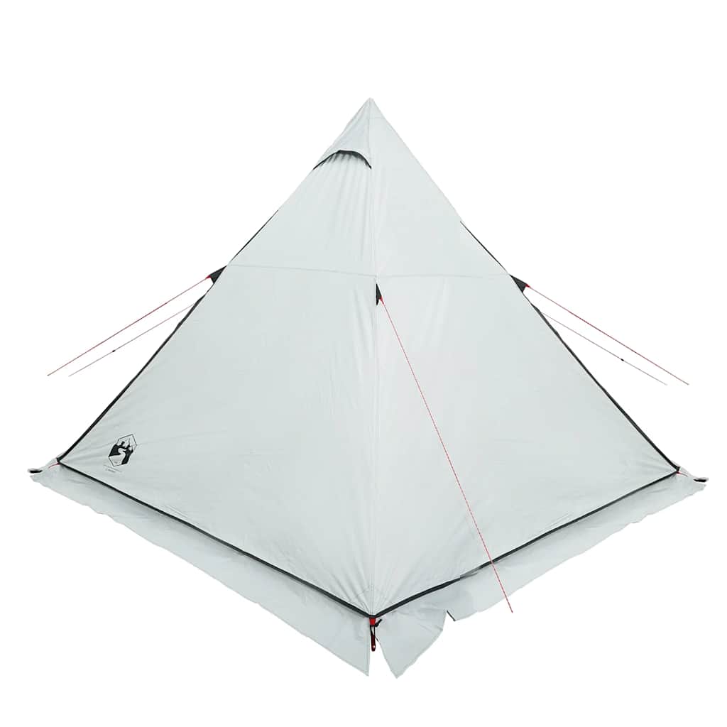 Familietelt For Camping 6 Personer Hvit Blendingsstoff Vanntett