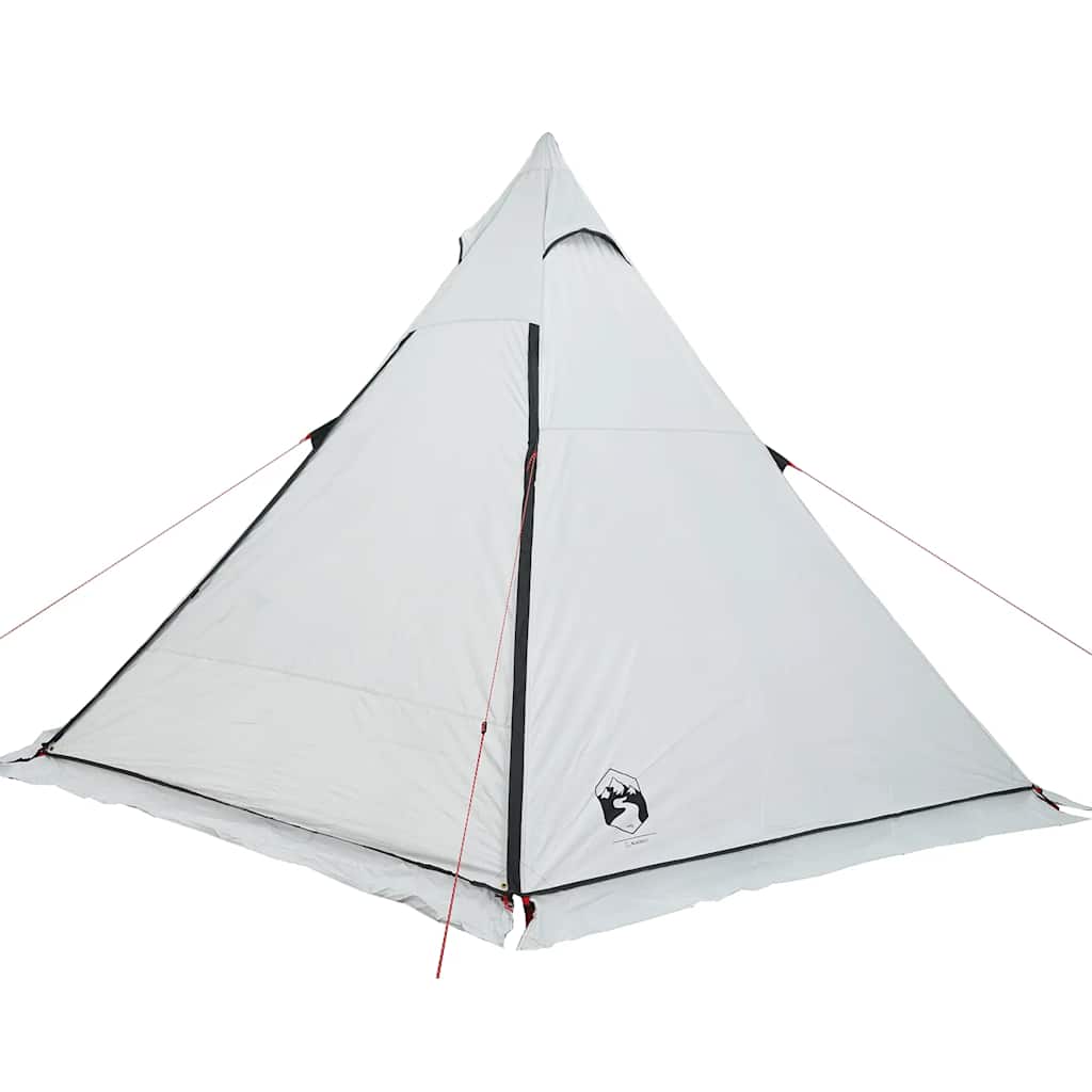 Familietelt For Camping 6 Personer Hvit Blendingsstoff Vanntett