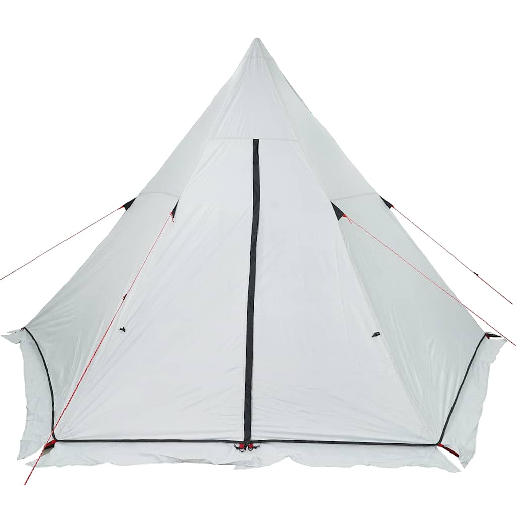 Familietelt For Camping 6 Personer Hvit Blendingsstoff Vanntett