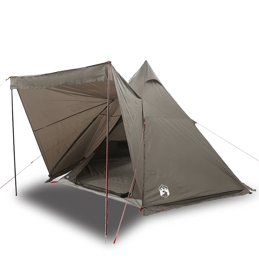 Familietelt For Camping 6 Personer Brun Vanntett