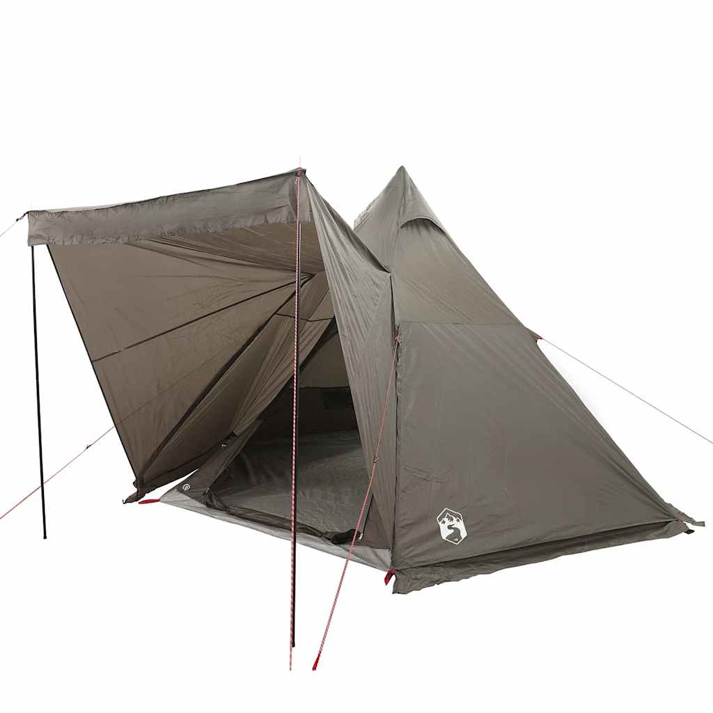 Familietelt For Camping 6 Personer Brun Vanntett