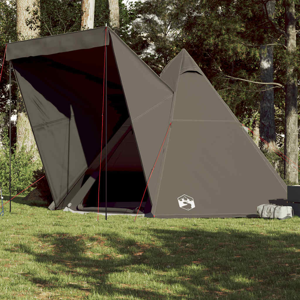 Familietelt For Camping 6 Personer Brun Vanntett